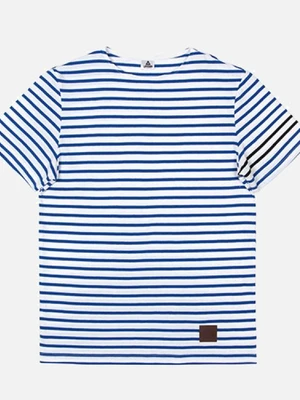 SHORT SLEEVE BORDER TEE-BLUE